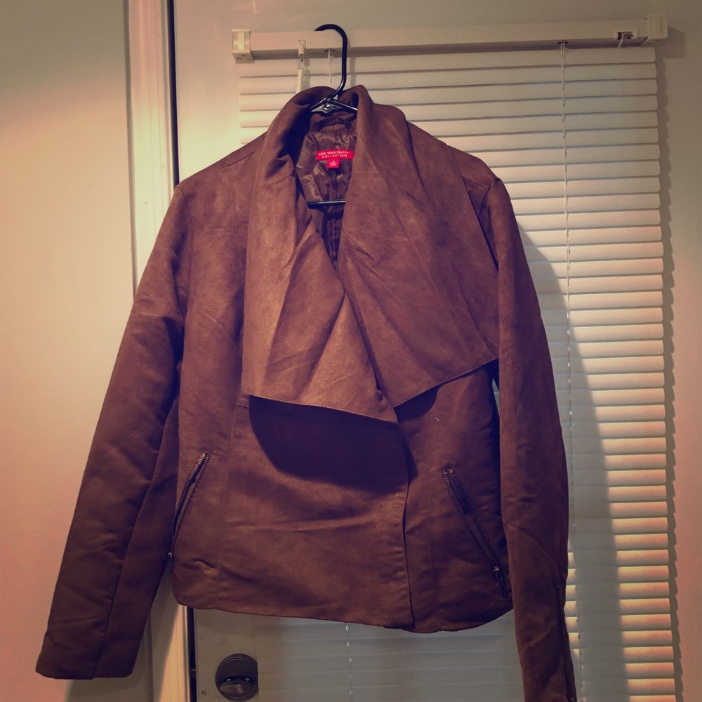 Brown suede motorcycle jacket